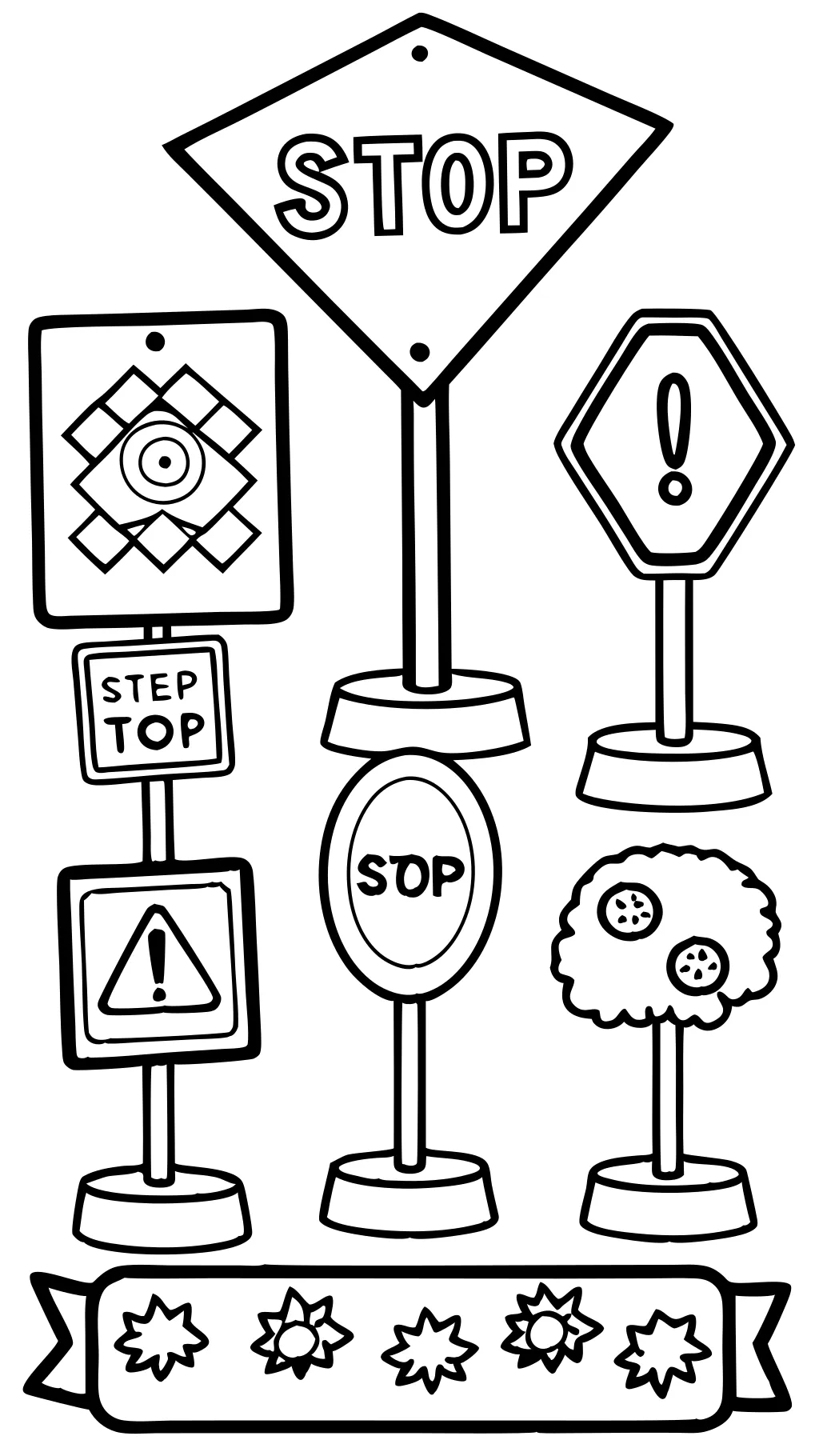 coloring pages of road signs